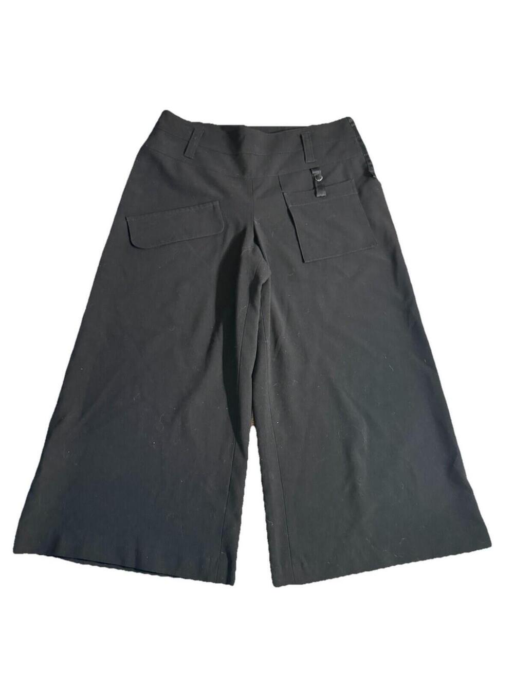 People Like Frank Black Wide Leg Cropped Trousers Size 10 Womens Work Casual